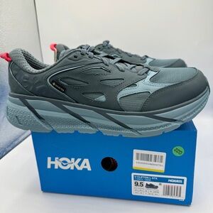 NWT Hoka Clifton Leather Gore-Tex Waterproof Unisex Goblin Stone Blue GBSB shoes
